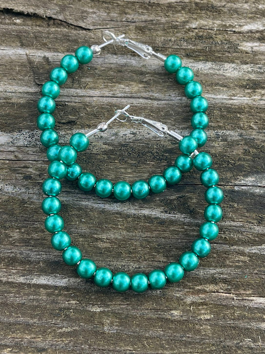 50MM Pearl Hoops