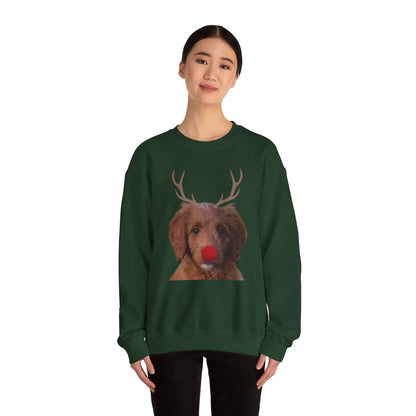 Reindeer Puppy Crewneck Sweatshirt