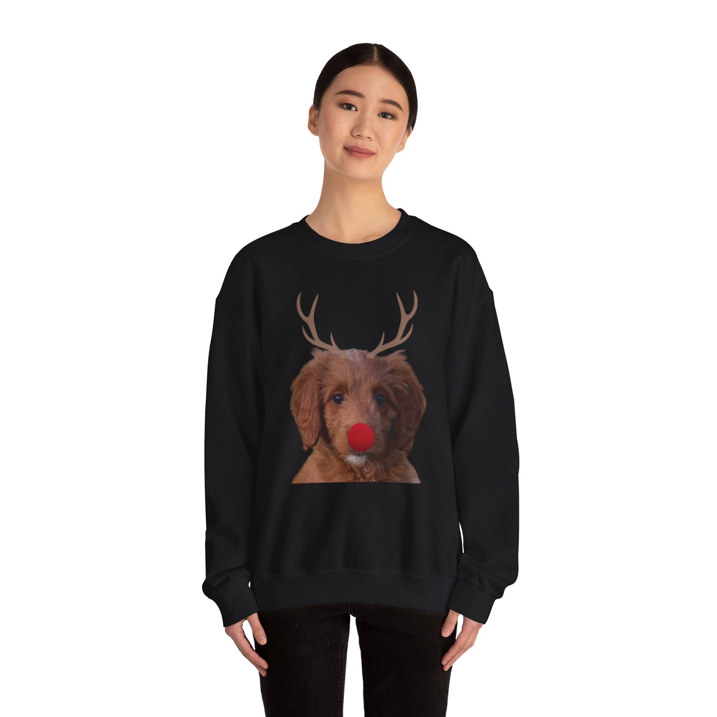 Reindeer Puppy Crewneck Sweatshirt