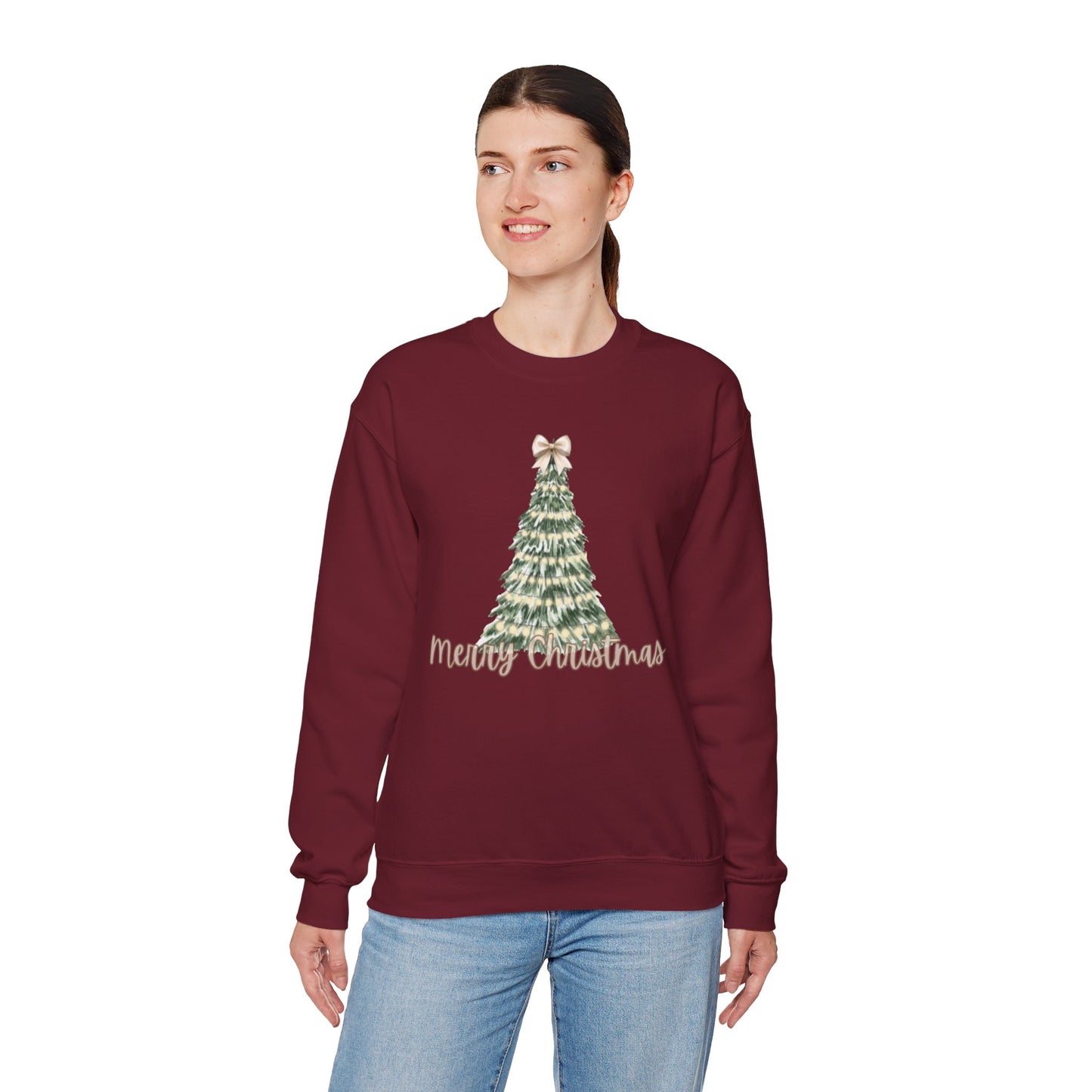 Merry Christmas Tree Crewneck Sweatshirt