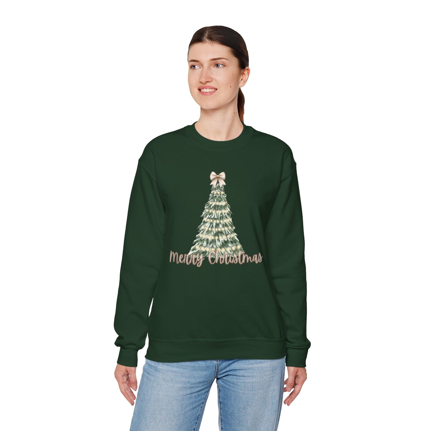Merry Christmas Tree Crewneck Sweatshirt